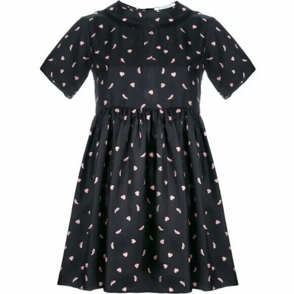Vivetta Dress Womens M Multicolor Silk Heart Shoe Print Flared 40 Sheath Italy